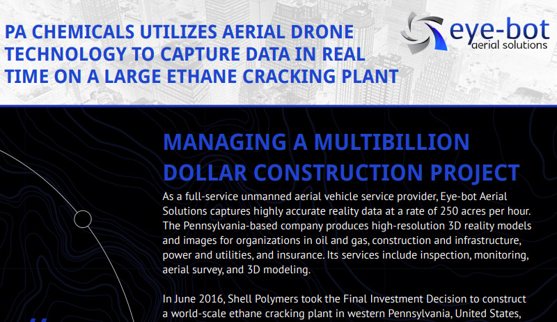 PA Chemicals Utilizes Aerial Drone Technology to Capture Data in Real-Time on a Large Ethane Cracking Plant